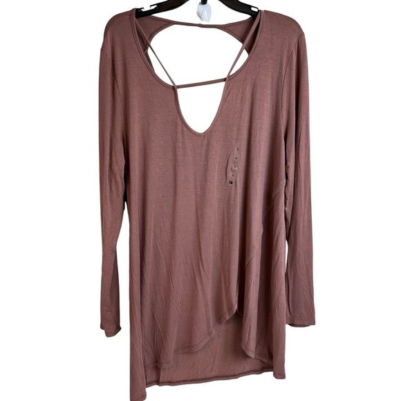 Buckle NWT BKE Red Tunic Top Women's XL Pullover Long Sleeve Slinky Boho - Picture 1 of 8